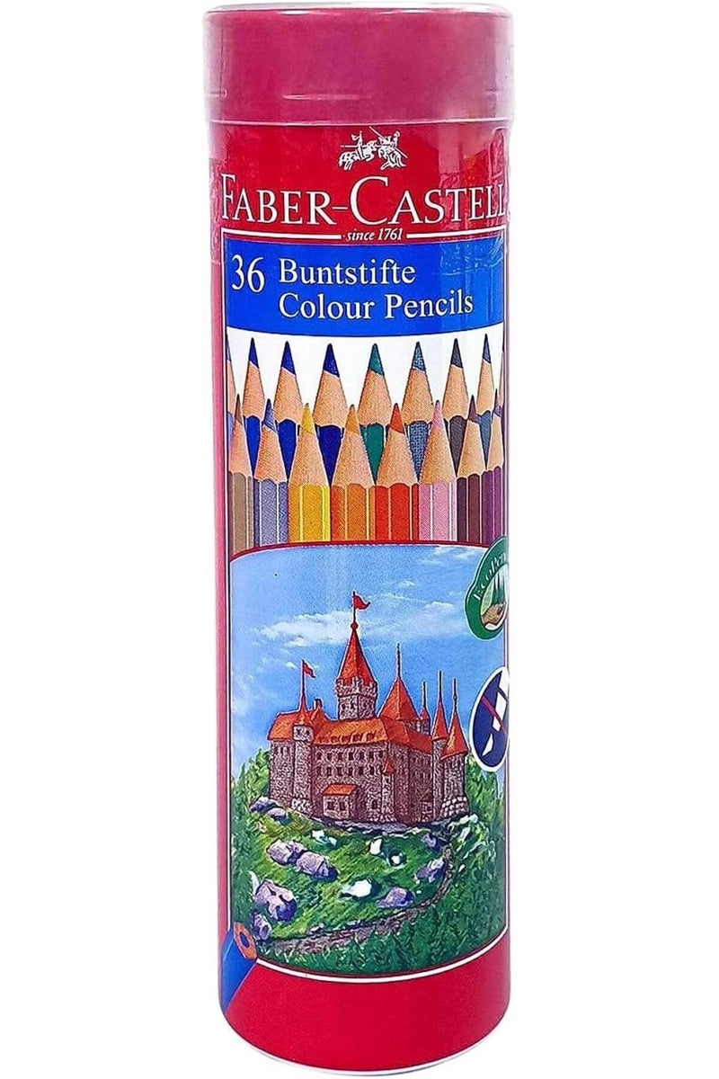 FABER-CASTELL Classic Colour Pencils 36 Colour In A Round Metal Tin - Image 1